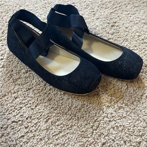 Janie and Jack girls Black Ballet Flats size 2